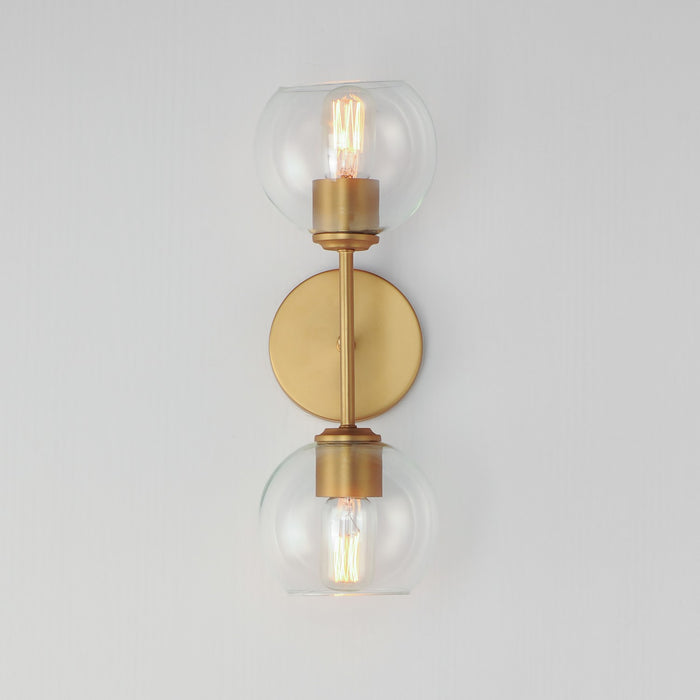 Myhouse Lighting Maxim - 21632CLNAB - Two Light Wall Sconce - Knox - Natural Aged Brass