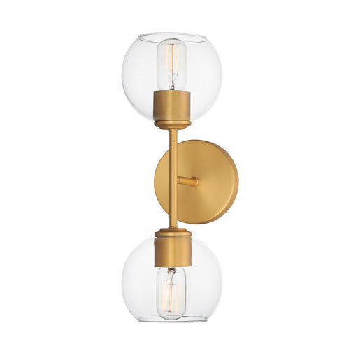 Myhouse Lighting Maxim - 21632CLNAB - Two Light Wall Sconce - Knox - Natural Aged Brass