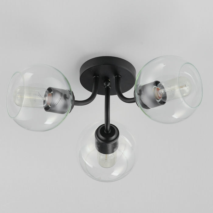 Myhouse Lighting Maxim - 21634CLBK - Three Light Semi-Flush Mount - Knox - Black