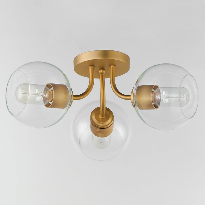 Myhouse Lighting Maxim - 21634CLNAB - Three Light Semi-Flush Mount - Knox - Natural Aged Brass