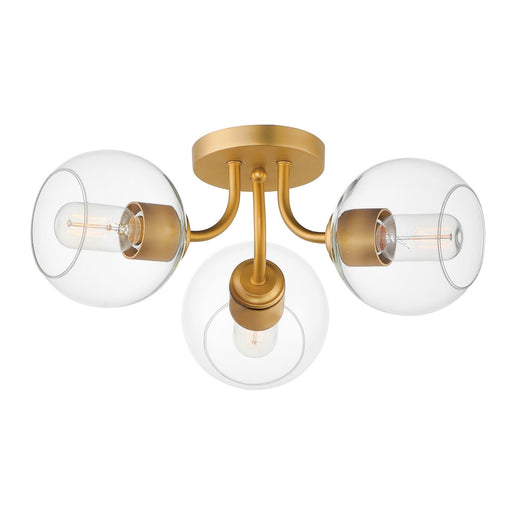 Myhouse Lighting Maxim - 21634CLNAB - Three Light Semi-Flush Mount - Knox - Natural Aged Brass