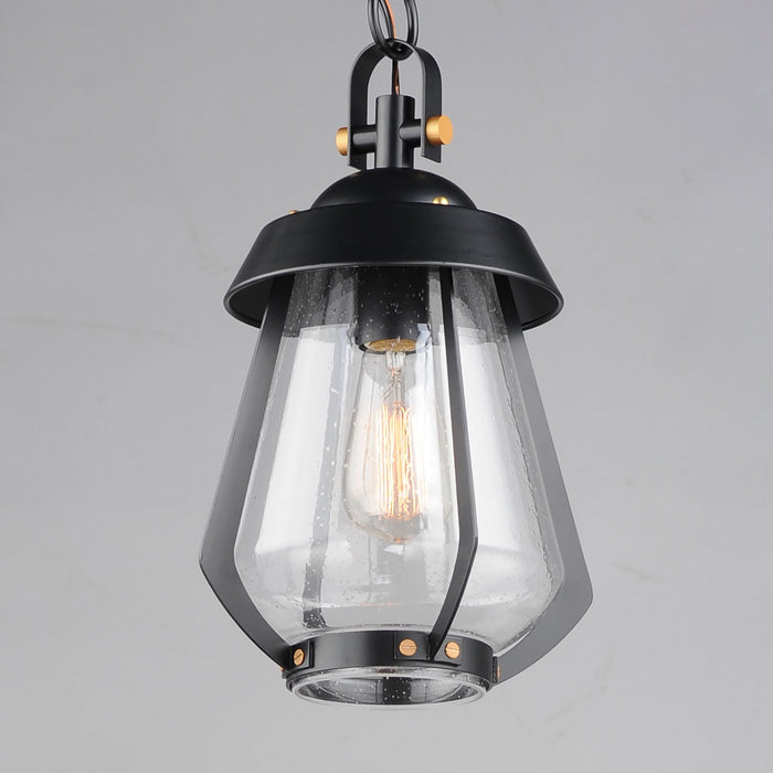 Myhouse Lighting Maxim - 30621CDBKAB - One Light Outdoor Pendant - Mariner - Black / Antique Brass