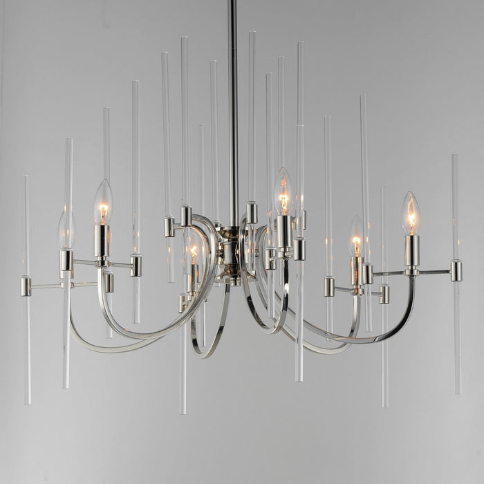 Myhouse Lighting Maxim - 38407CLPN - Six Light Chandelier - Divine - Polished Nickel