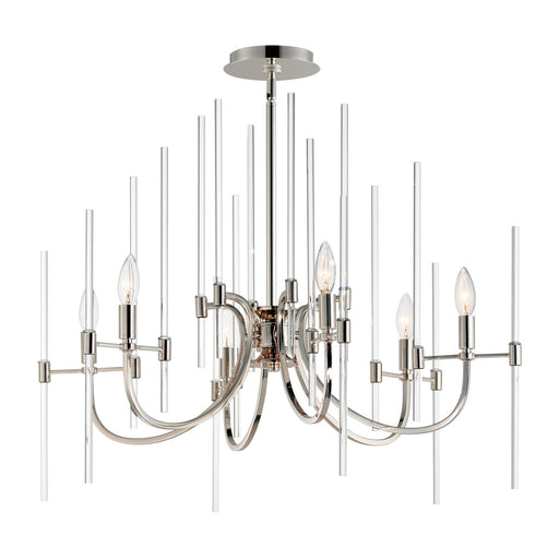 Myhouse Lighting Maxim - 38407CLPN - Six Light Chandelier - Divine - Polished Nickel