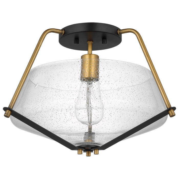 Myhouse Lighting Nuvo Lighting - 60-7683 - One Light Semi Flush Mount - Starlight - Matte Black / Natural Brass