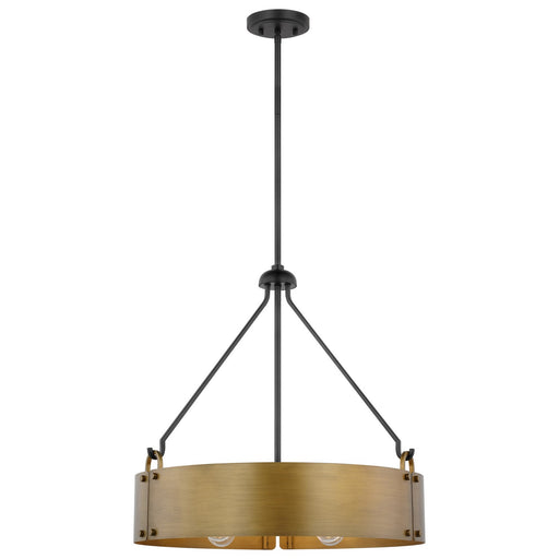 Myhouse Lighting Nuvo Lighting - 60-7693 - Four Light Pendant - Halter - Matte Black / Natural Brass