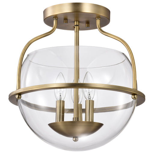 Myhouse Lighting Nuvo Lighting - 60-7821 - Three Light Semi Flush Mount - Amado - Vintage Brass