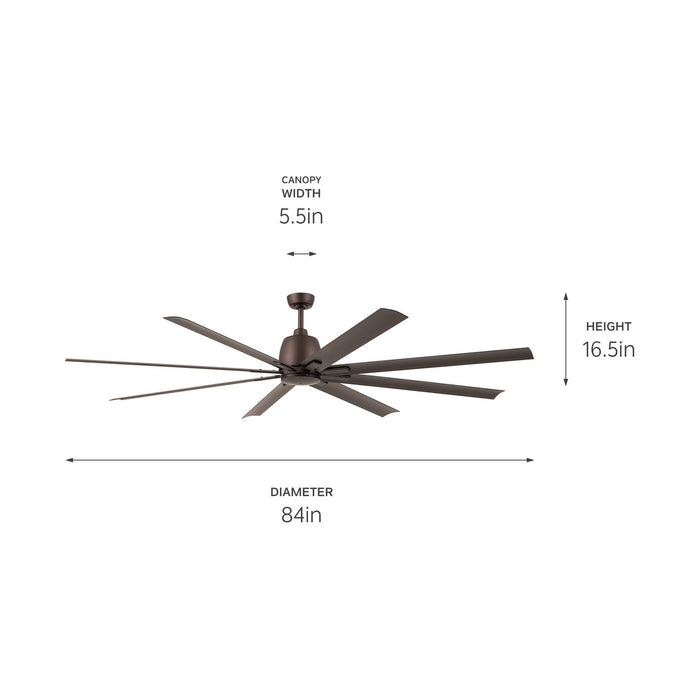 Myhouse Lighting Kichler - 310285SNB - 84"Ceiling Fan - Breda - Satin Natural Bronze