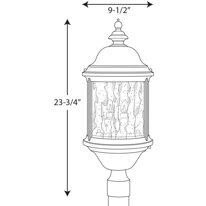 Myhouse Lighting Progress Lighting - P5450-31 - Three Light Post Lantern - Ashmore - Textured Black