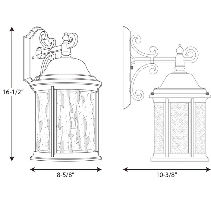 Myhouse Lighting Progress Lighting - P5650-31 - Three Light Large Wall Lantern - Ashmore - Textured Black