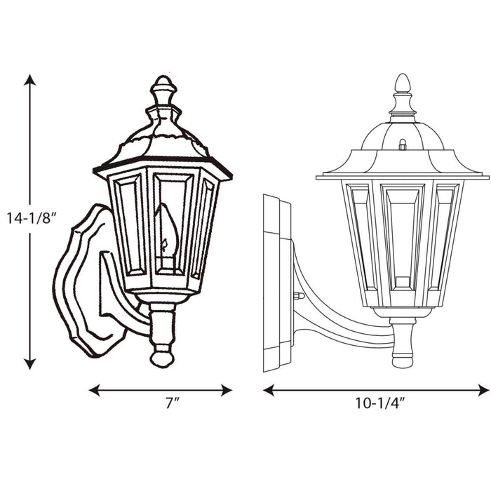 Myhouse Lighting Progress Lighting - P5826-31 - One Light Wall Lantern - Cast Lantern - Black