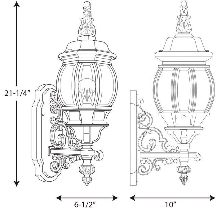 Myhouse Lighting Progress Lighting - P5878-31 - One Light Wall Lantern - Onion Lantern - Textured Black