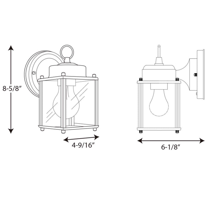 Myhouse Lighting Progress Lighting - P5607-31 - One Light Wall Lantern - Flat Glass Lantern - Black