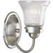 Myhouse Lighting Progress Lighting - P3287-09 - One Light Bath Bracket - Fluted Glass-Clear - Brushed Nickel