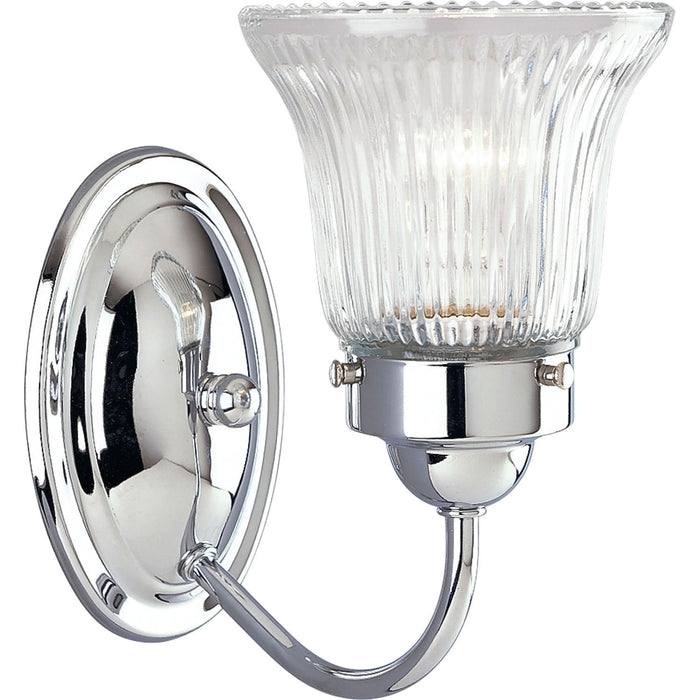 Myhouse Lighting Progress Lighting - P3287-15 - One Light Bath Bracket - Fluted Glass-Clear - Polished Chrome