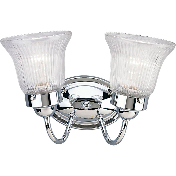 Myhouse Lighting Progress Lighting - P3288-15 - Two Light Bath Bracket - Fluted Glass-Clear - Polished Chrome