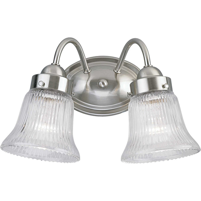 Myhouse Lighting Progress Lighting - P3288-09 - Two Light Bath Bracket - Fluted Glass-Clear - Brushed Nickel