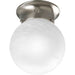 Myhouse Lighting Progress Lighting - P3401-09 - One Light Flush Mount - Globe - Alabaster - Brushed Nickel
