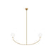 Myhouse Lighting Visual Comfort Studio - AEC1132BBS - Two Light Linear Chandelier - Galassia - Burnished Brass