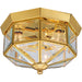 Myhouse Lighting Progress Lighting - P5788-10 - Three Light Flush Mount - Beveled Glass - Polished Brass