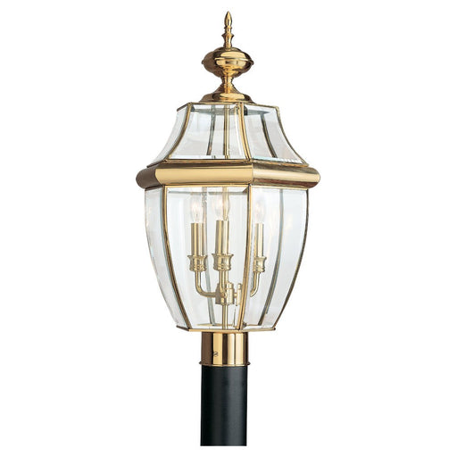 Myhouse Lighting Generation Lighting - 8239-02 - Three Light Outdoor Post Lantern - Lancaster - Polished Brass