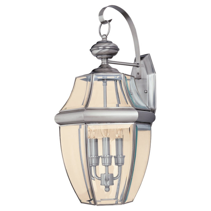 Myhouse Lighting Generation Lighting - 8040-965 - Three Light Outdoor Wall Lantern - Lancaster - Antique Brushed Nickel