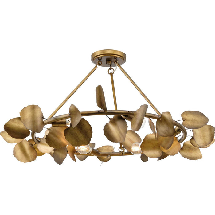 Myhouse Lighting Progress Lighting - P350263-204 - Six Light Flush Mount - Laurel - Gold Ombre