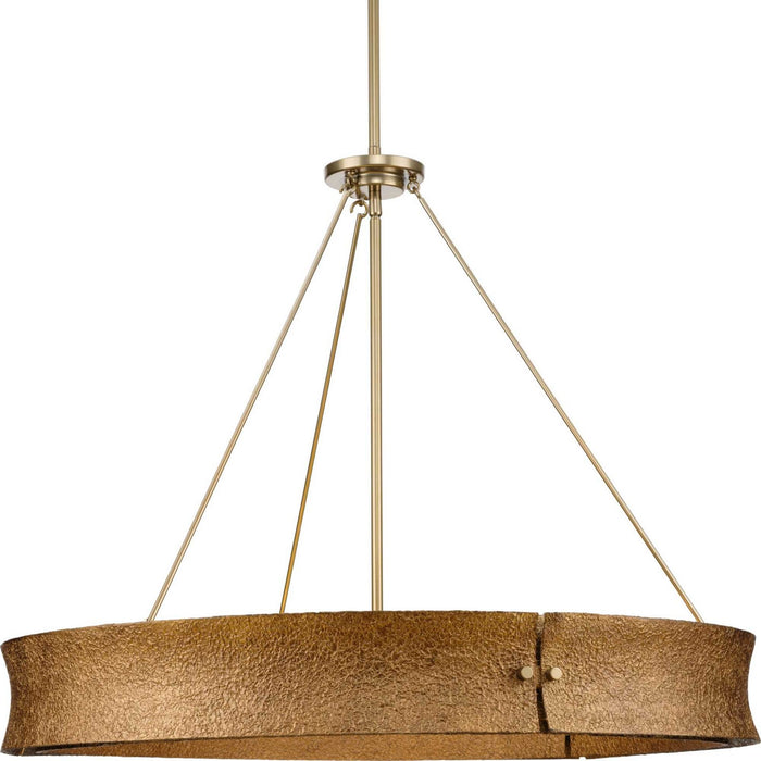 Myhouse Lighting Progress Lighting - P400358-205 - Six Light Chandelier - Lusail - Soft Gold