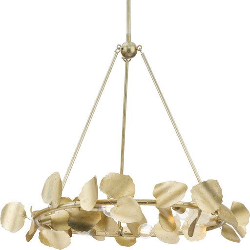 Myhouse Lighting Progress Lighting - P400359-176 - Six Light Chandelier - Laurel - Gilded Silver