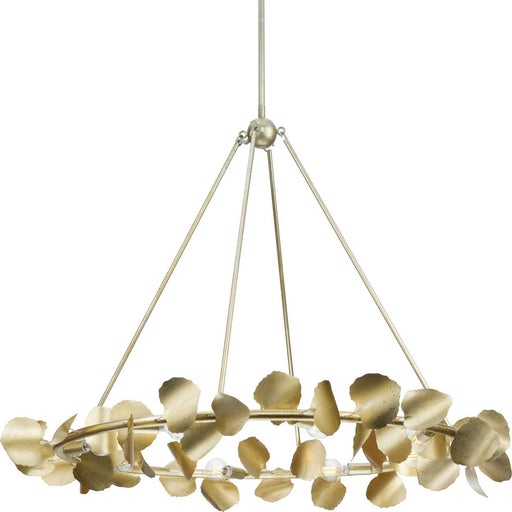 Myhouse Lighting Progress Lighting - P400360-176 - Eight Light Chandelier - Laurel - Gilded Silver