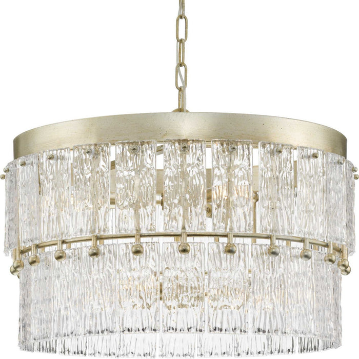 Myhouse Lighting Progress Lighting - P400367-176 - Six Light Chandelier - Chevall - Gilded Silver