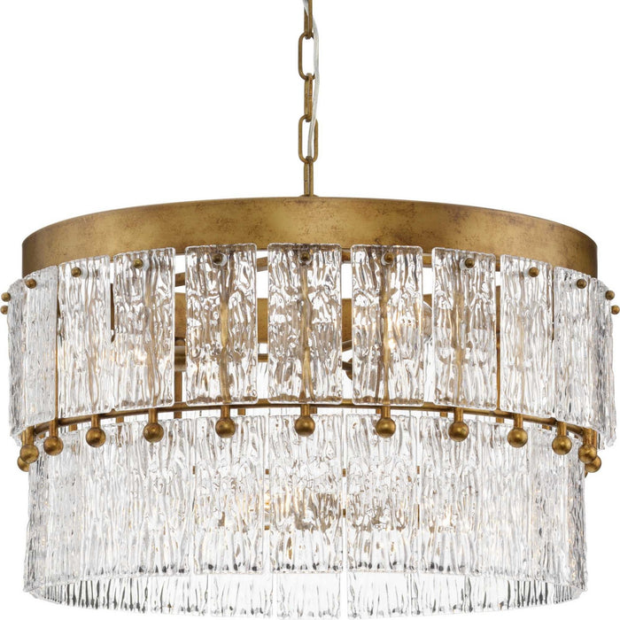 Myhouse Lighting Progress Lighting - P400367-204 - Six Light Chandelier - Chevall - Gold Ombre