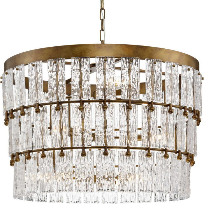 Myhouse Lighting Progress Lighting - P400368-204 - Nine Light Chandelier - Chevall - Gold Ombre