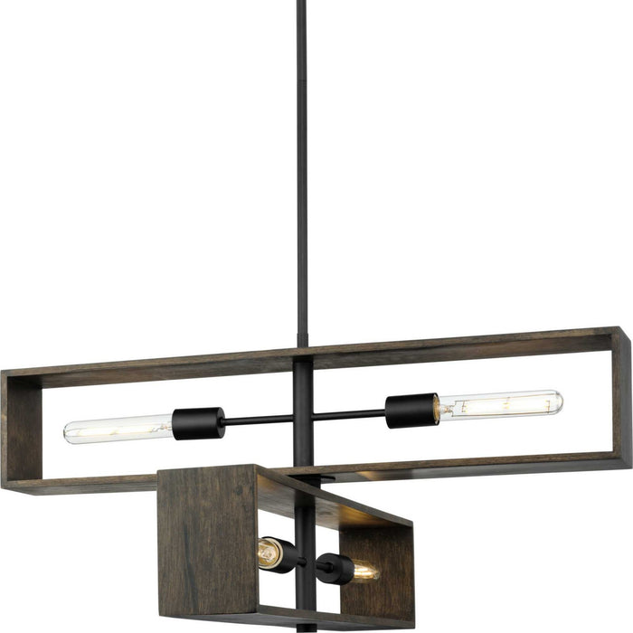 Myhouse Lighting Progress Lighting - P400370-31M - Four Light Chandelier - Boundary - Matte Black