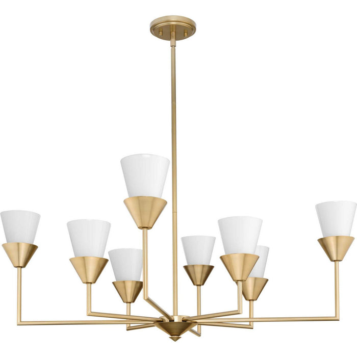 Myhouse Lighting Progress Lighting - P400373-205 - Eight Light Chandelier - Pinellas - Soft Gold