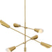 Myhouse Lighting Progress Lighting - P400380-191 - Six Light Chandelier - Cornett - Brushed Gold