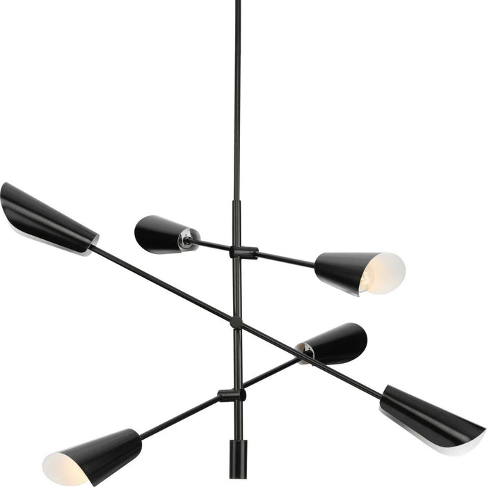 Myhouse Lighting Progress Lighting - P400380-31M - Six Light Chandelier - Cornett - Matte Black