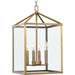 Myhouse Lighting Progress Lighting - P500440-163 - Four Light Foyer Pendant - Hillcrest - Vintage Brass