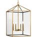 Myhouse Lighting Progress Lighting - P500441-163 - Four Light Foyer Pendant - Hillcrest - Vintage Brass