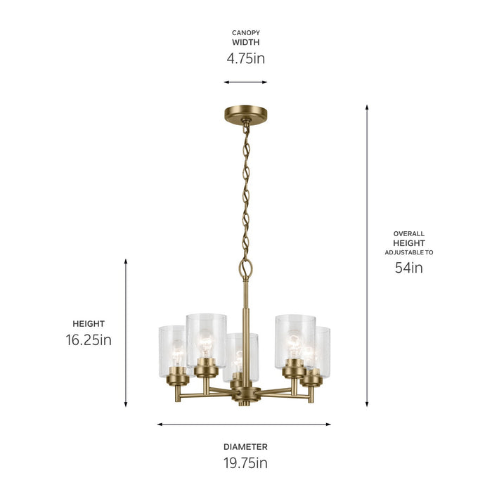 Myhouse Lighting Kichler - 44030NBR - Five Light Chandelier - Winslow - Natural Brass