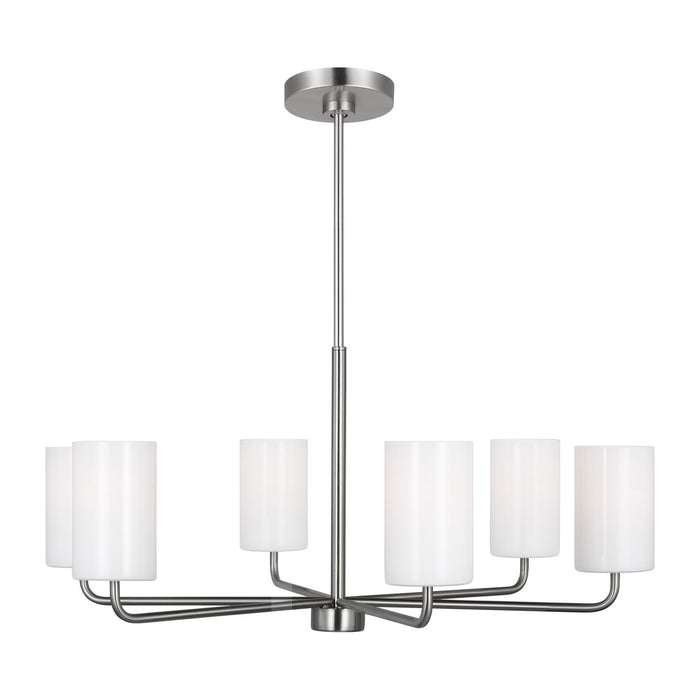 Myhouse Lighting Generation Lighting. - GLC1026BS - Six Light Chandelier - Rhett - Brushed Steel