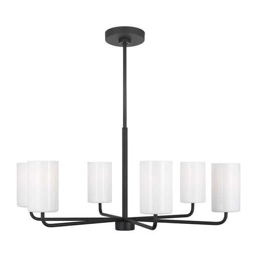 Myhouse Lighting Generation Lighting. - GLC1026MBK - Six Light Chandelier - Rhett - Midnight Black