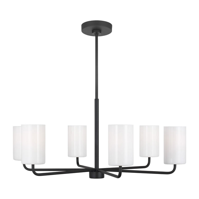 Myhouse Lighting Generation Lighting. - GLC1026MBK - Six Light Chandelier - Rhett - Midnight Black