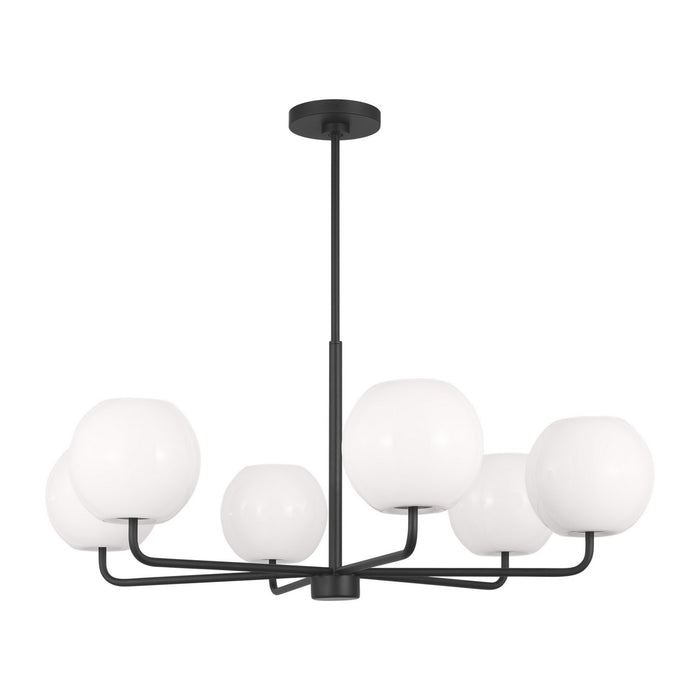 Myhouse Lighting Generation Lighting. - GLC1066MBK - Six Light Chandelier - Rory - Midnight Black