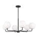 Myhouse Lighting Generation Lighting. - GLC1066MBK - Six Light Chandelier - Rory - Midnight Black