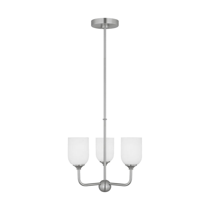 Myhouse Lighting Generation Lighting. - GLC1073BS - Three Light Chandelier - Emile - Brushed Steel