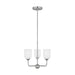 Myhouse Lighting Generation Lighting. - GLC1073BS - Three Light Chandelier - Emile - Brushed Steel