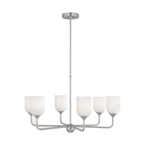 Myhouse Lighting Generation Lighting. - GLC1096BS - Six Light Chandelier - Emile - Brushed Steel