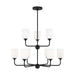 Myhouse Lighting Generation Lighting. - GLC1109MBK - Nine Light Chandelier - Emile - Midnight Black