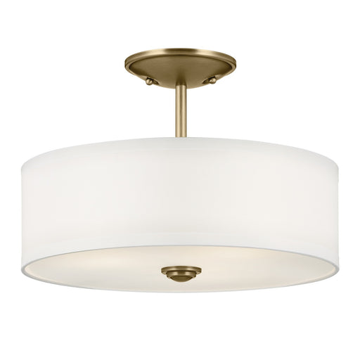 Myhouse Lighting Kichler - 43675NBR - Three Light Semi Flush Mount - Shailene - Natural Brass